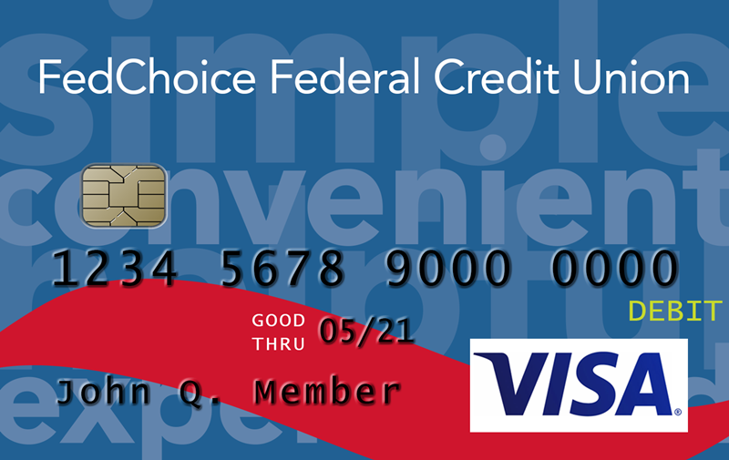 FedChoice FCU Visa Debit Card - blue card image