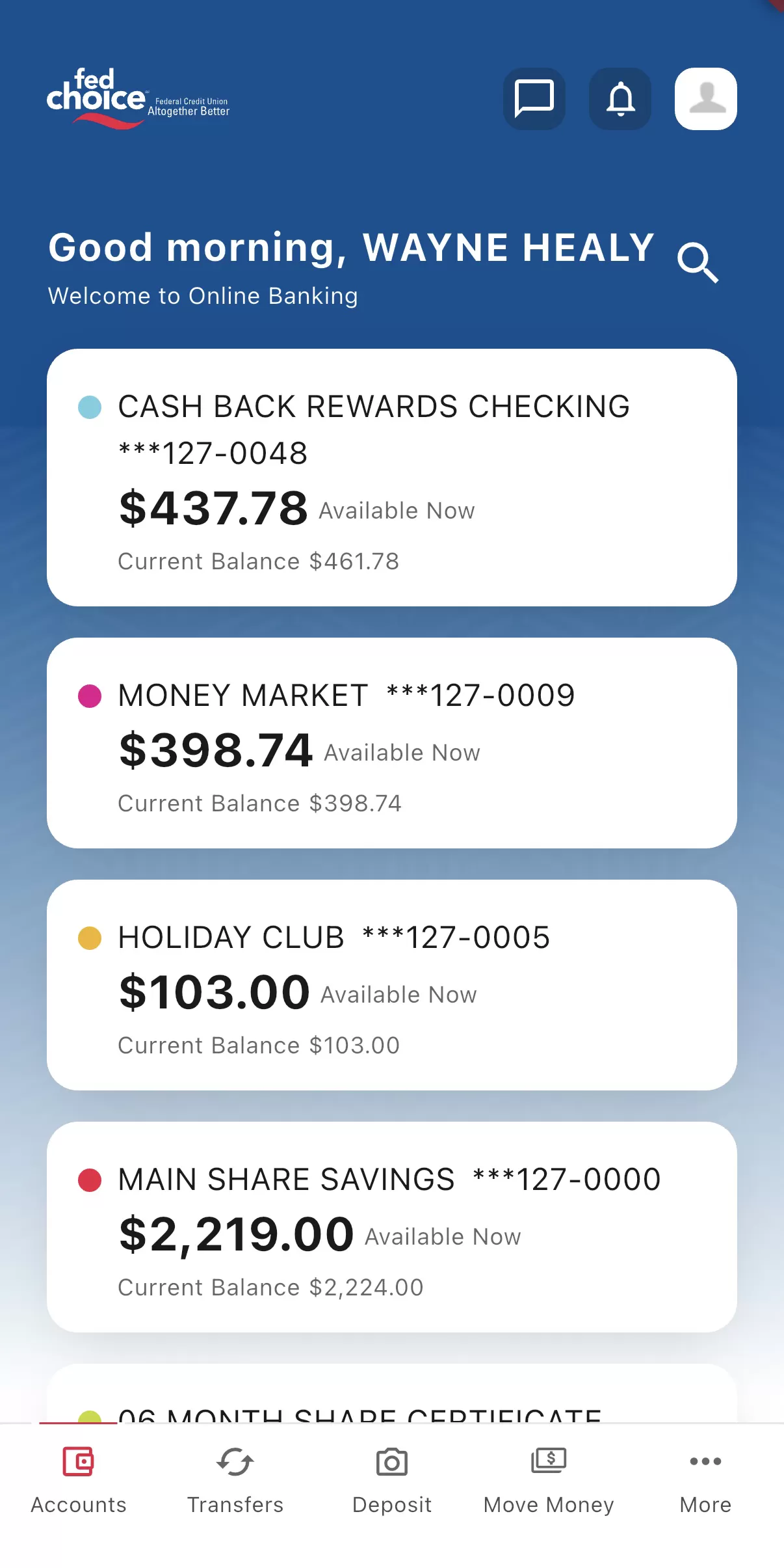 new online banking mobile screen